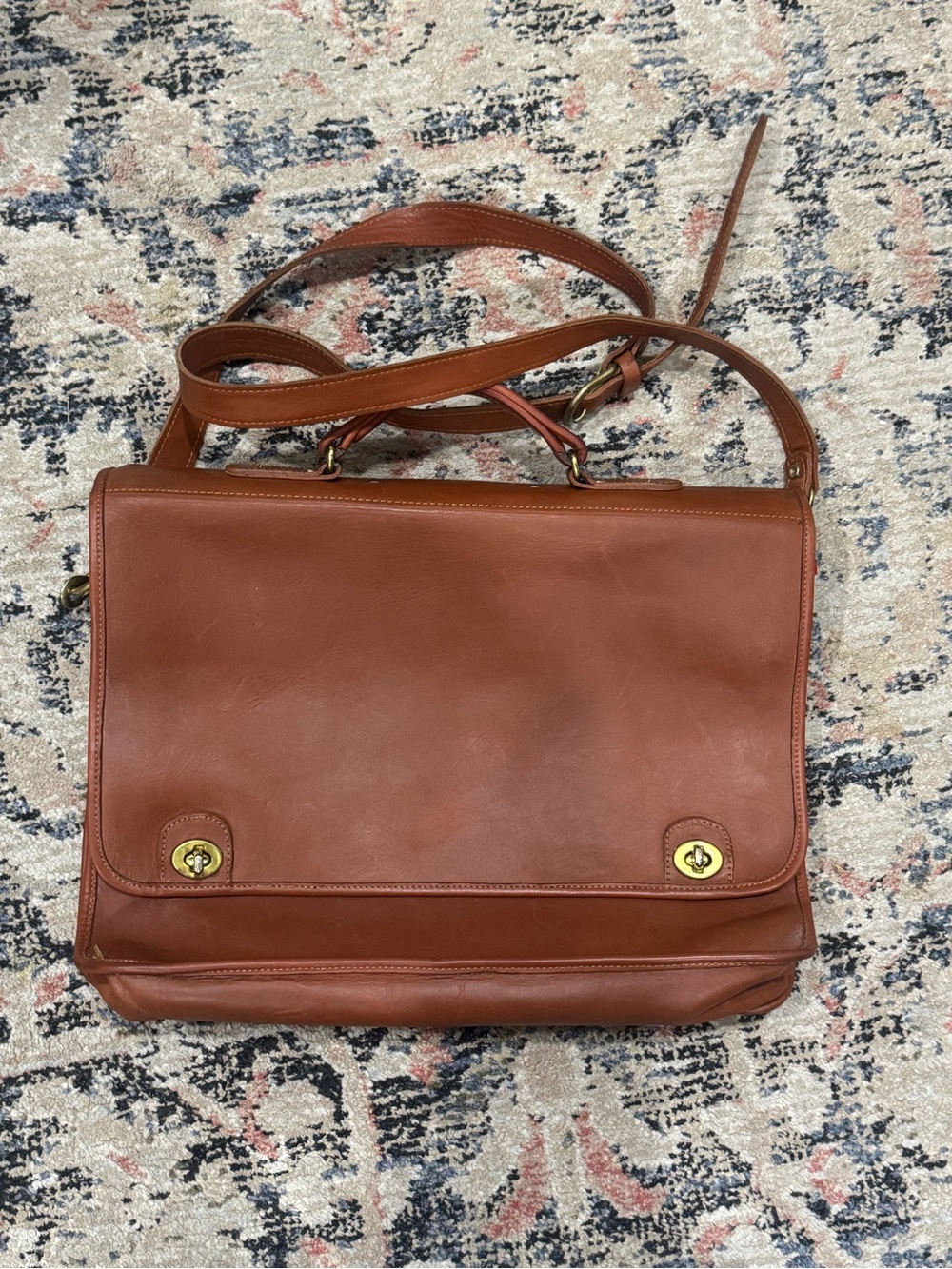 ROBERT CHEAU Heavy Saddle Leather Briefcase / Messenger Bag - American Made